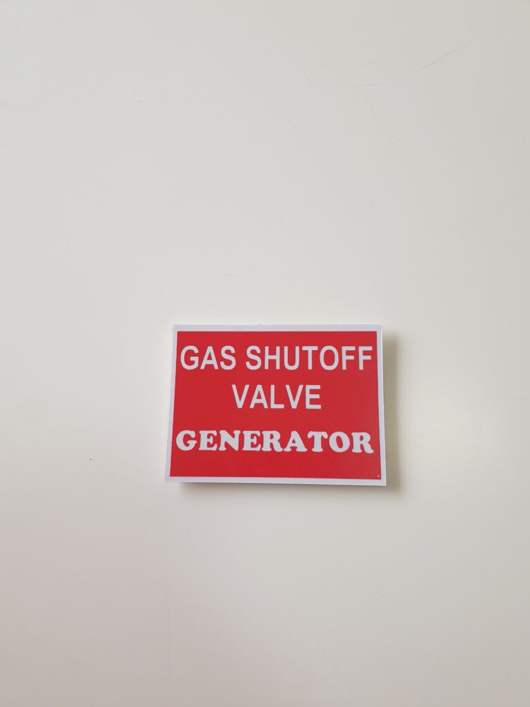 Gas-Shutoff-Valve-Generator-LPG/ petrol/ diesel information-boards-easy-fixable-surface-warning-attention-signage-