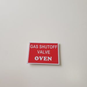Gas Shut Off Valve Oven Signage