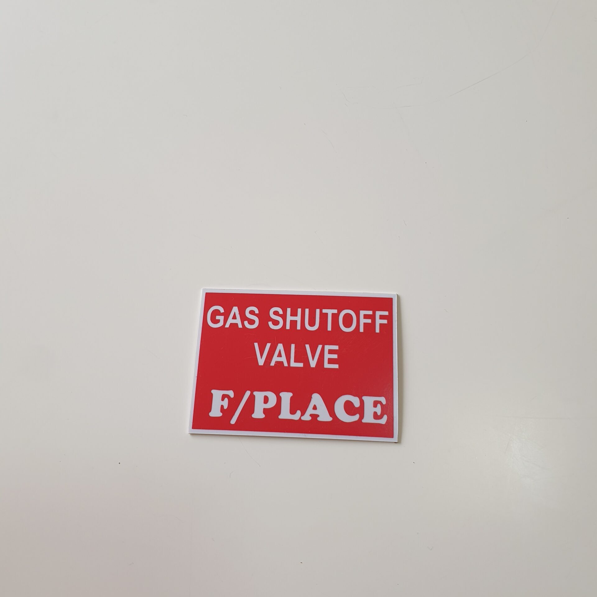 Gas Shutoff Valve Fireplace LPG natural Gas information boards easy fixable surface warning attention signage